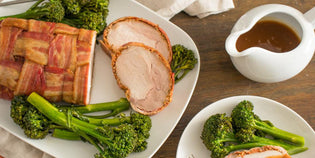  Bacon & Plum Pork Roast with Italian Greens