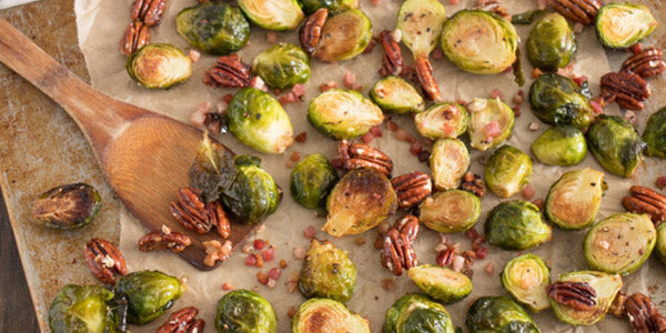 Brussel Sprouts & Pancetta with Melagrana Candied Pecans
