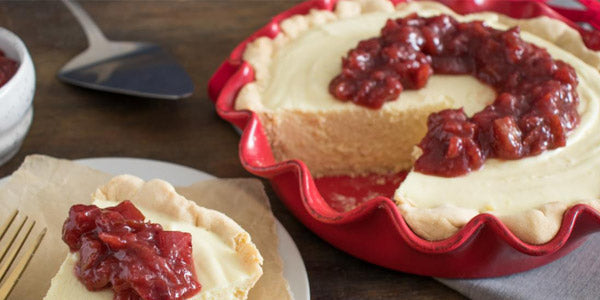 Eggnog Pie with Winter Fruit Compote