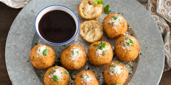 Bacon Arancini with Black Current Dipping Sauce