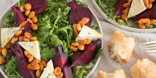  Beet & Bleu Cheese Salad with Smoked Almonds - Lot22oliveoil.com