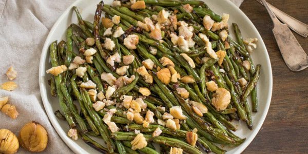 Blistered Teriyaki Green Beans with Spiced Chestnuts