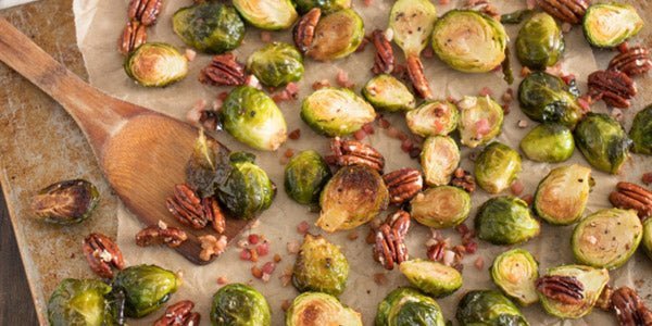 Brussel Sprouts & Pancetta with Melagrana Candied Pecans